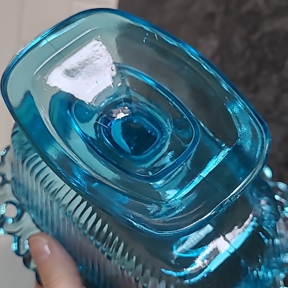 Indiana Blue Glass Covered Pedestal Dish - Picture 13 of 16